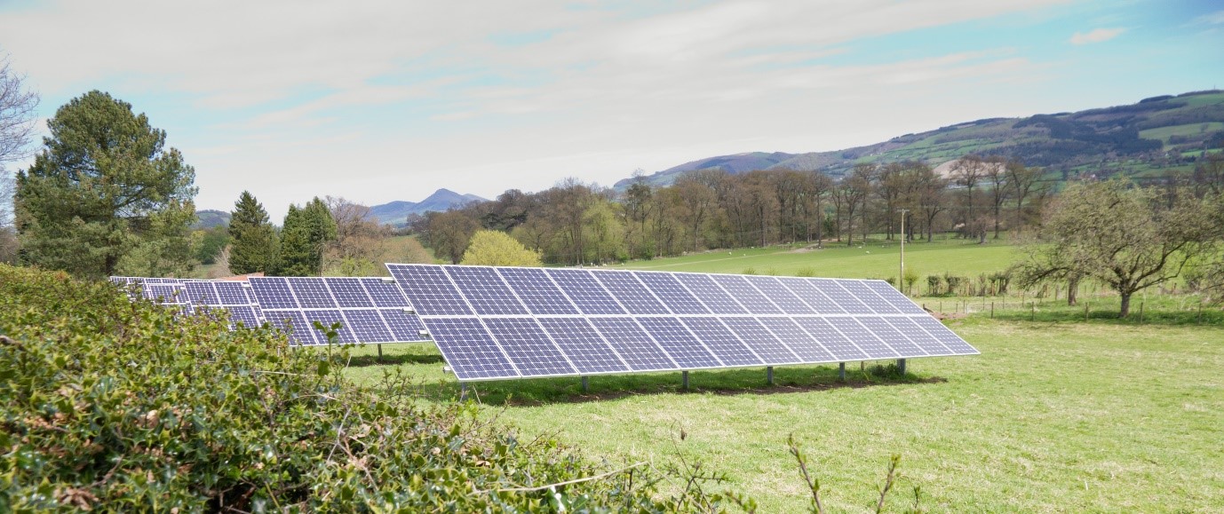a solar panel in a field